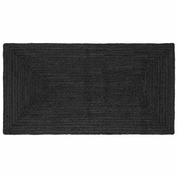 Tapis de surface Rectangulaire Gris foncé 80 x 150 cm Jute