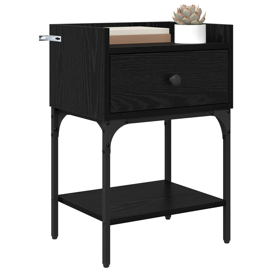 Table de chevet avec tiroir 2 pcs Chêne noir 40 x 29 x 60 cm - 3