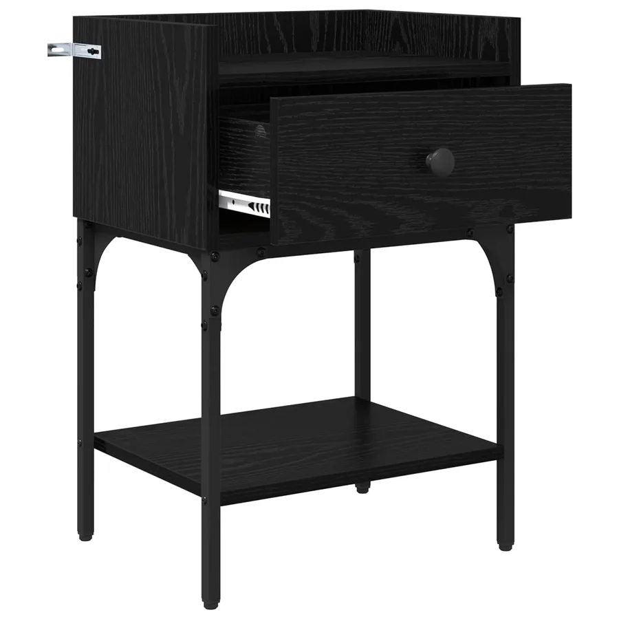 Table de chevet avec tiroir 2 pcs Chêne noir 40 x 29 x 60 cm - 5