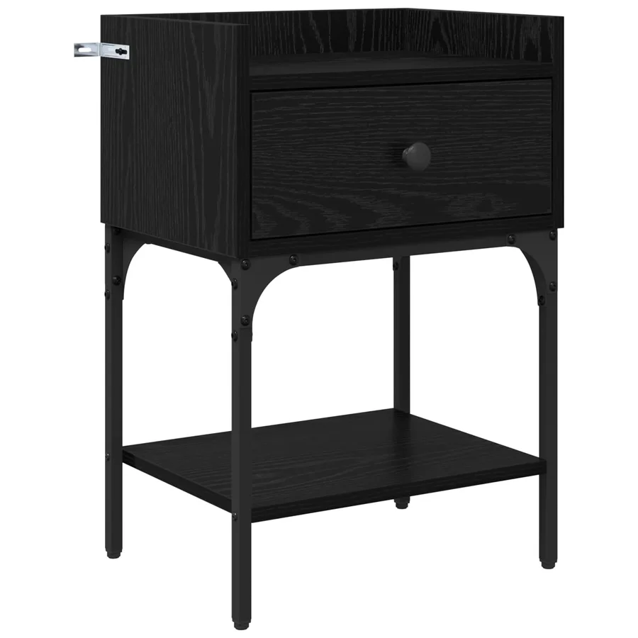 Table de chevet avec tiroir 2 pcs Chêne noir 40 x 29 x 60 cm - 6