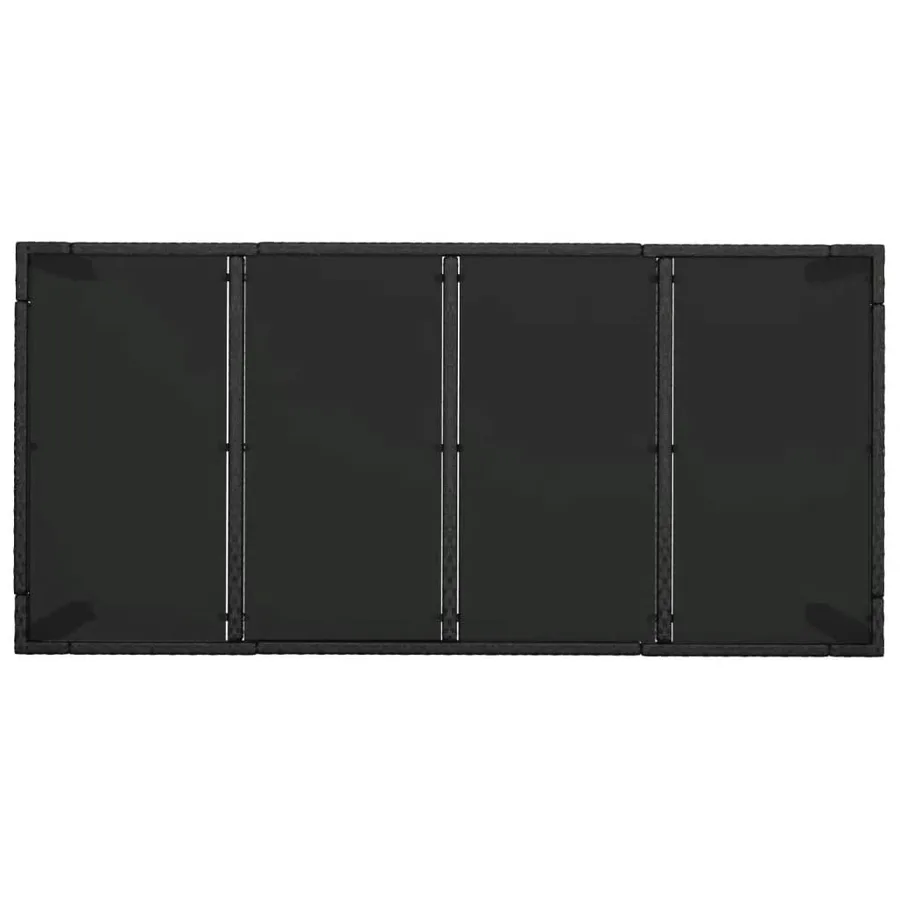 Ensemble à manger de jardin coussins 7pcs Noir Résine tressée - 7