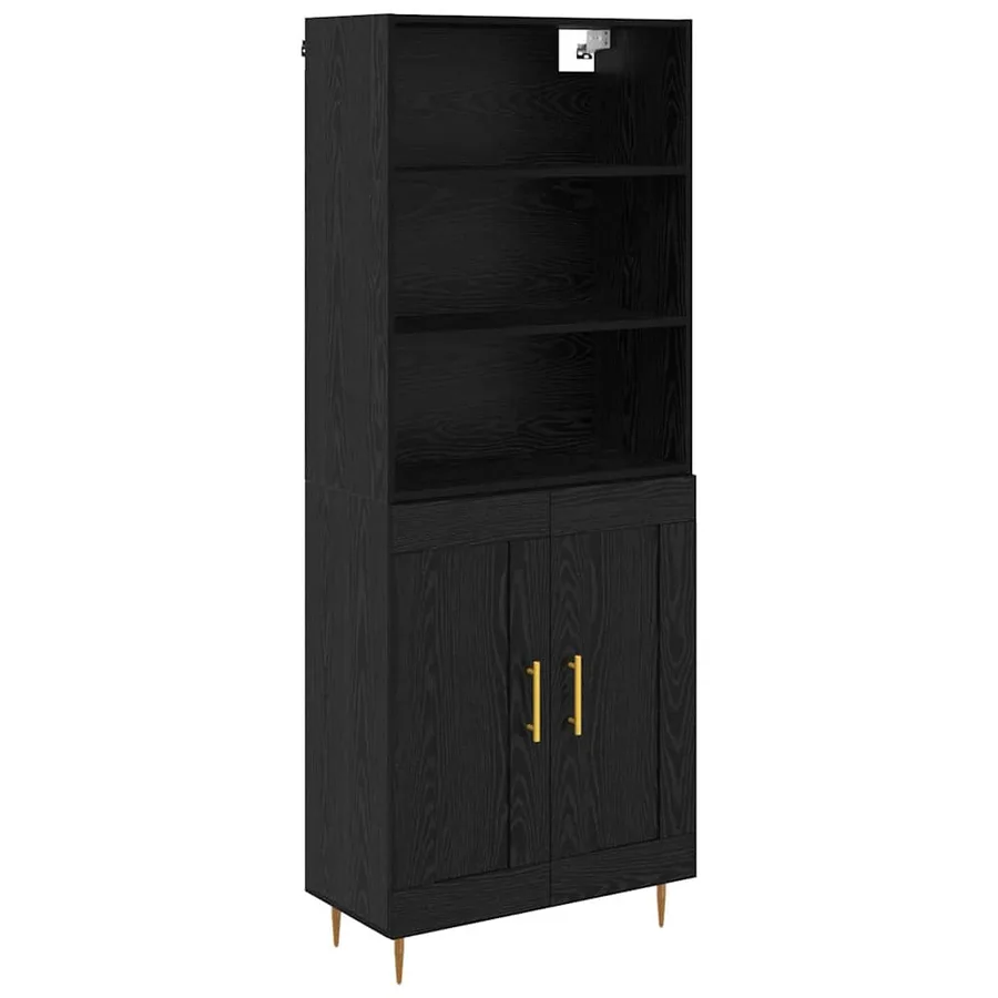 Haut Armoire Chêne noir 69,5 x 34 x 180 cm Bois d'ingénierie - 2