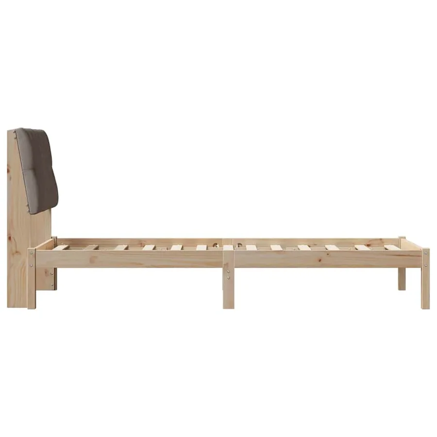 Cadre de lit avec tête de lit rembourrée Marron 75 x 190 cm - 6