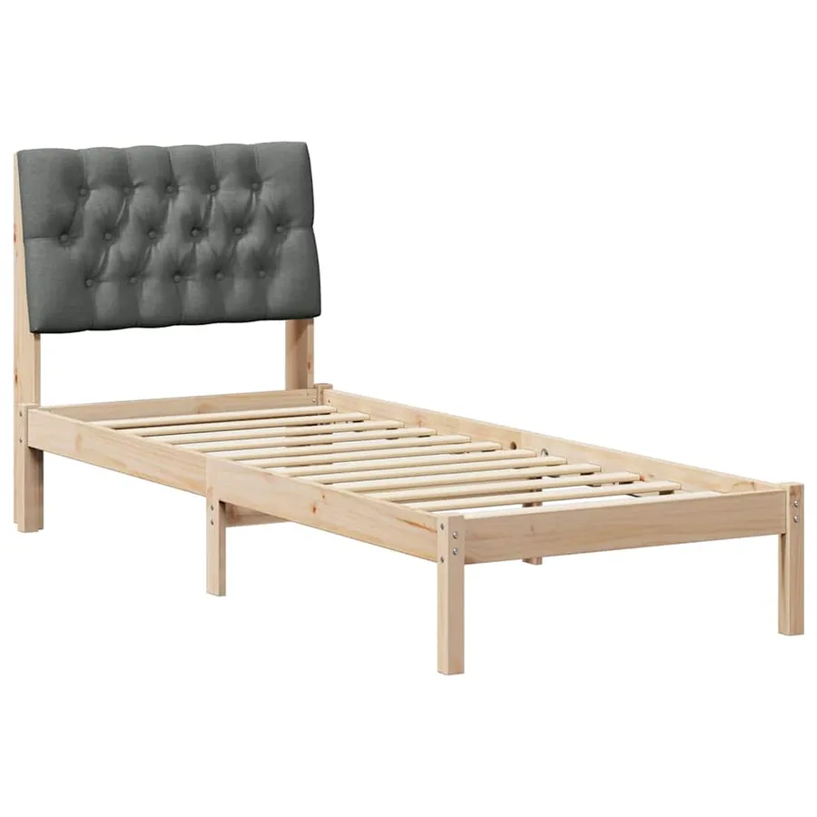 Cadre de lit avec tête de lit rembourrée Marron 75 x 190 cm - 2