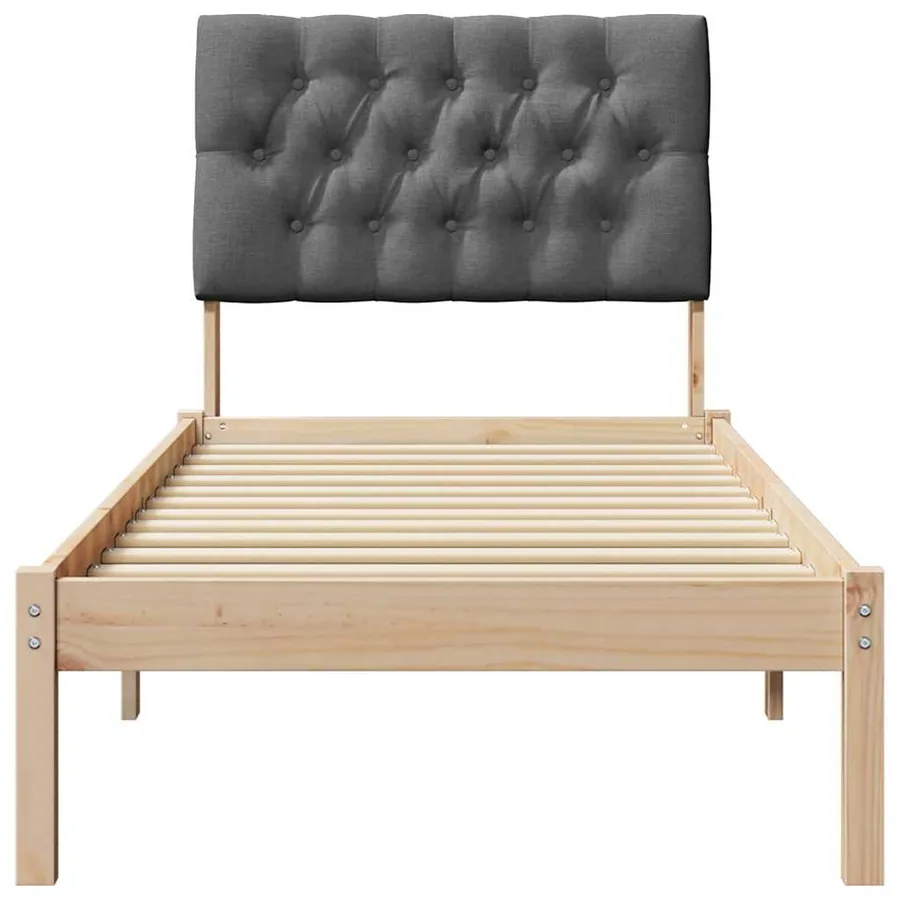 Cadre de lit avec tête de lit rembourrée Marron 75 x 190 cm - 5