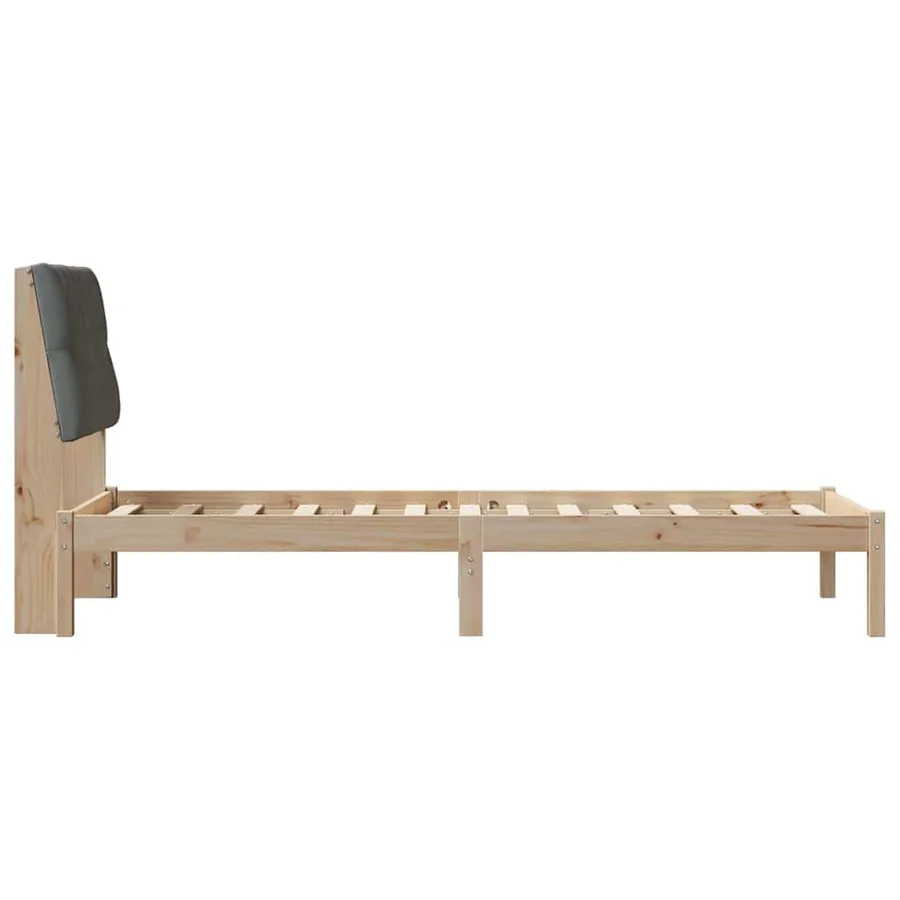 Cadre de lit avec tête de lit rembourrée Marron 75 x 190 cm - 6