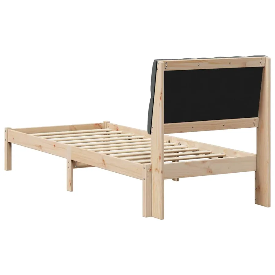 Cadre de lit avec tête de lit rembourrée Marron 75 x 190 cm - 7