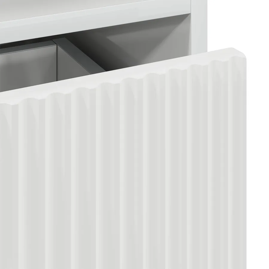 Cabinet de chevet 2 pcs Blanc brillant 49 x 36 x 61 cm - 11