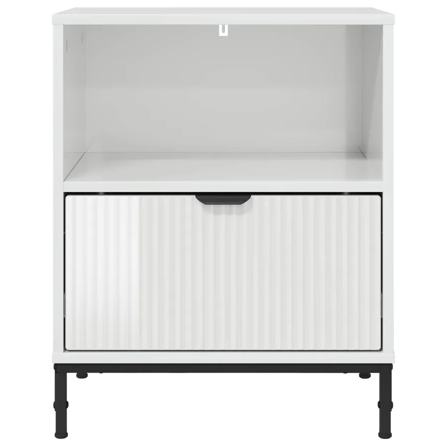 Cabinet de chevet 2 pcs Blanc brillant 49 x 36 x 61 cm - 6