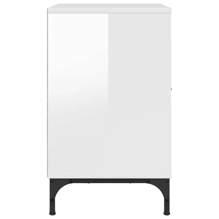 Cabinet de chevet 2 pcs Blanc brillant 49 x 36 x 61 cm - 7