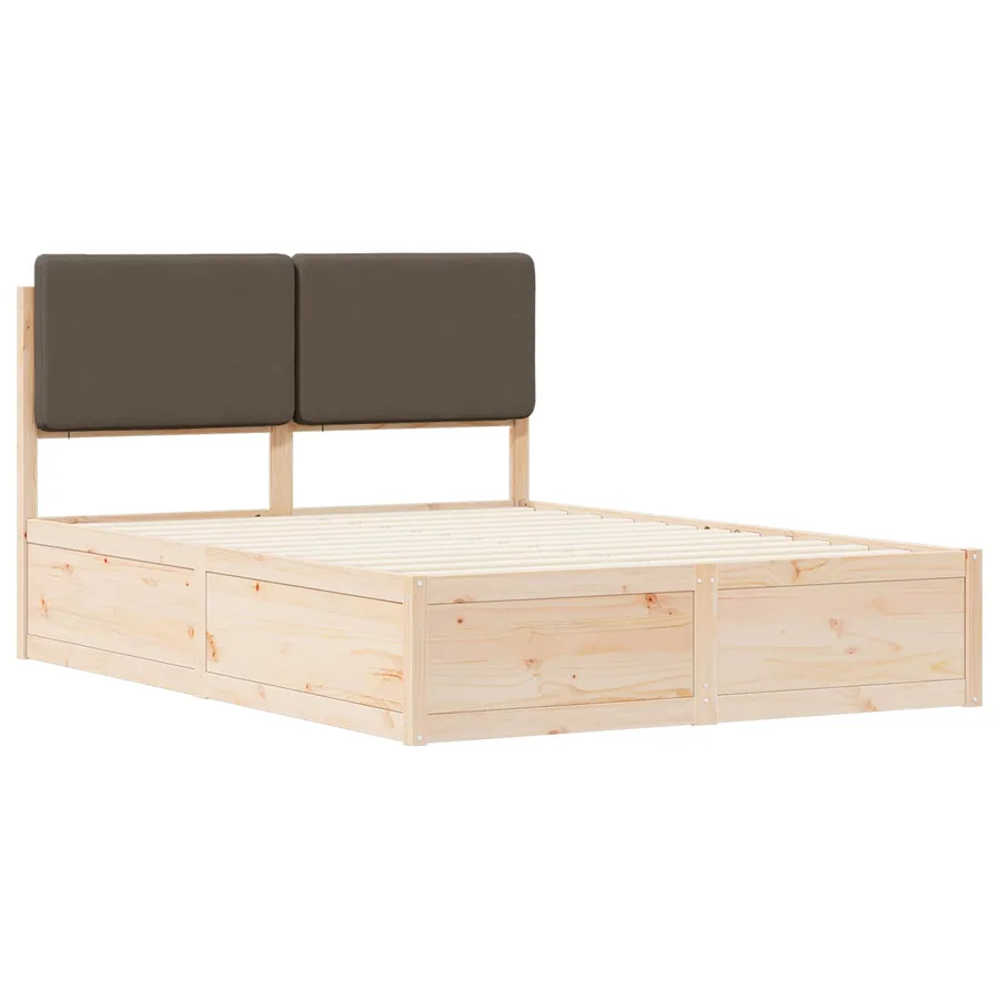 Cadre de lit avec tête de lit rembourrée Taupe 140 x 190 cm - 4