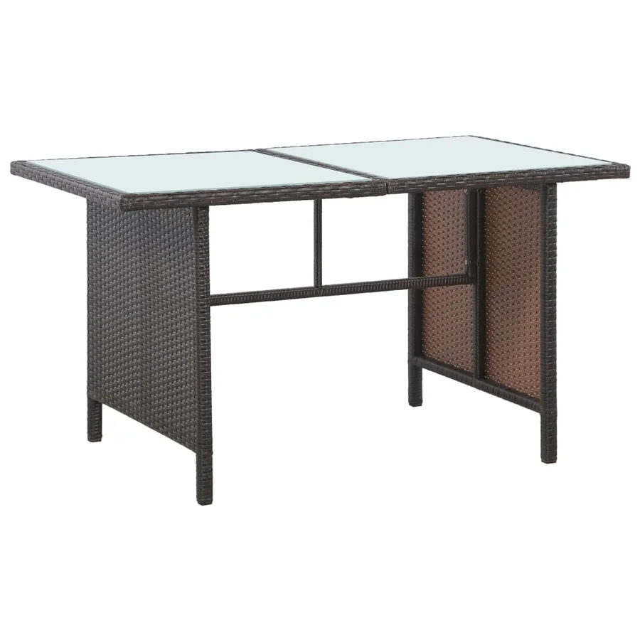 Salon de jardin 5 pcs avec coussins résine tressée marron - 10