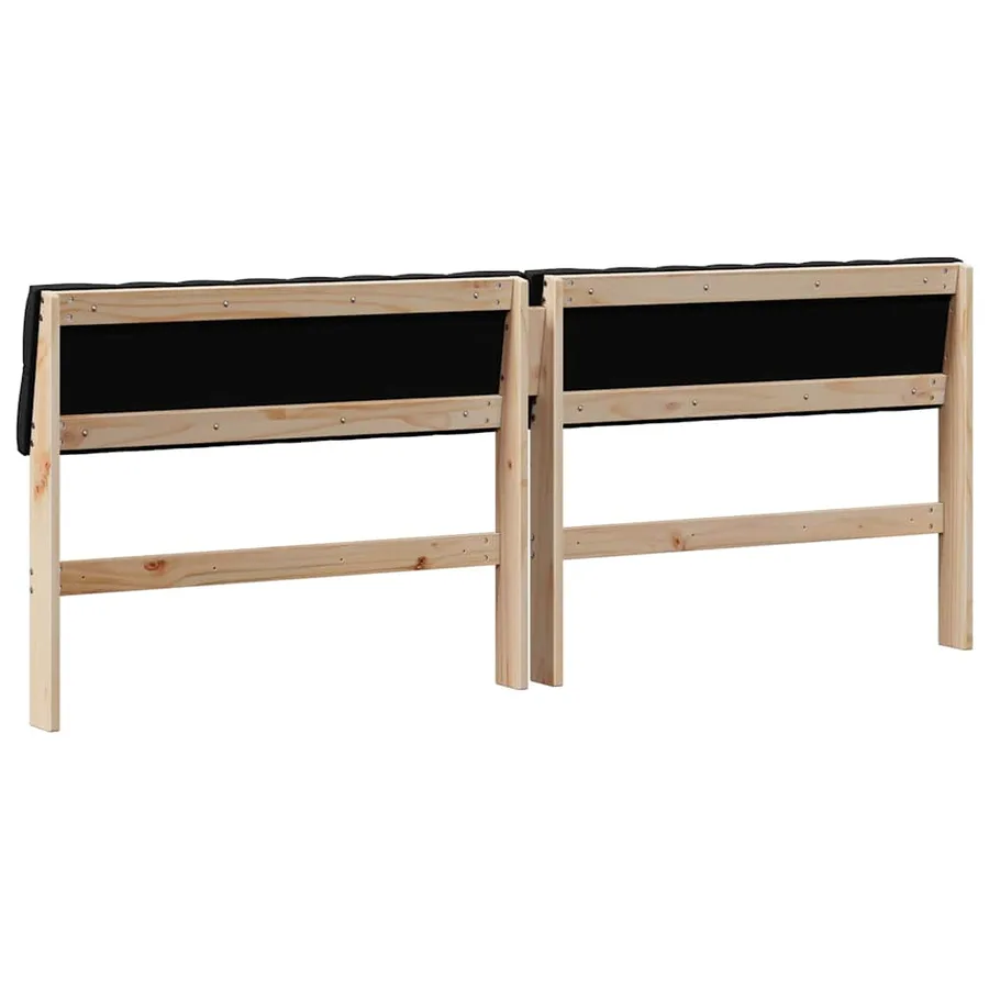 Tête de lit capitonnée Noir 200 cm Pin massif - 6