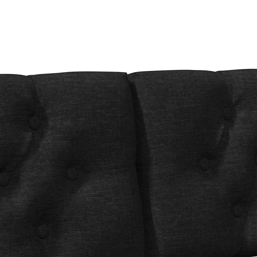 Tête de lit capitonnée Noir 200 cm Pin massif - 7