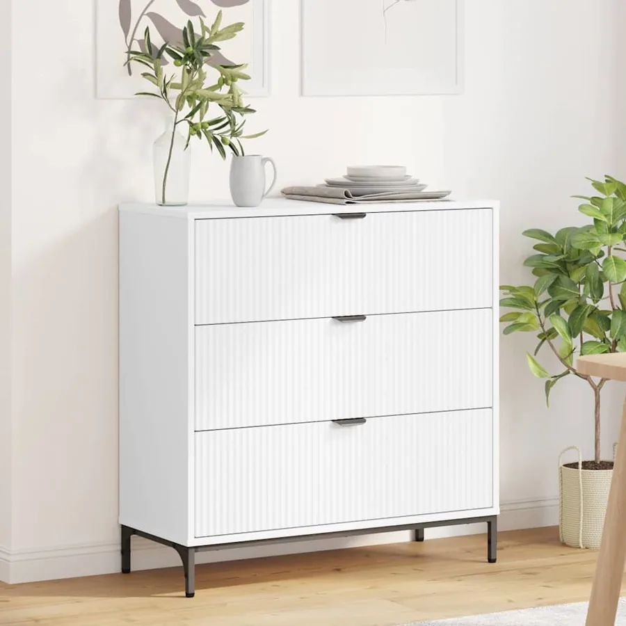 Buffet avec tiroir Blanc 79,5 x 33 x 82 cm Bois d'ingénierie