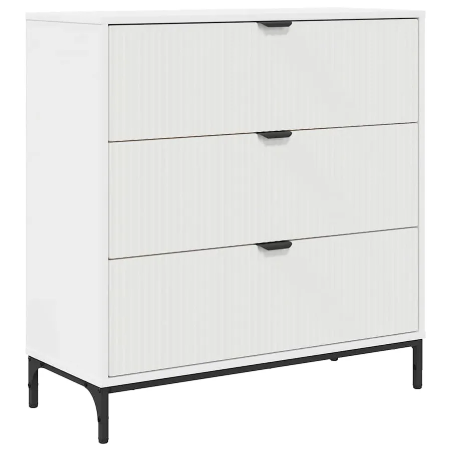 Buffet avec tiroir Blanc 79,5 x 33 x 82 cm Bois d'ingénierie - 2