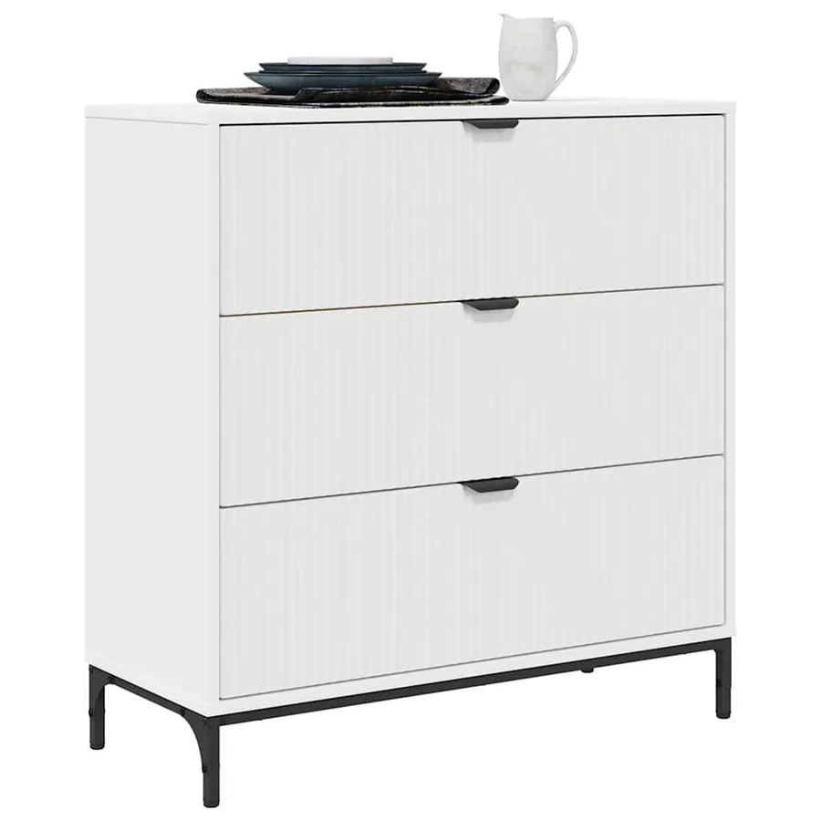 Buffet avec tiroir Blanc 79,5 x 33 x 82 cm Bois d'ingénierie - 3