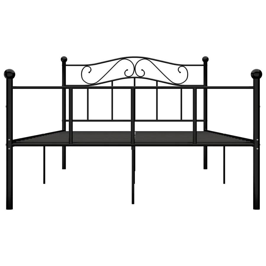 Cadre de lit sans matelas noir métal 160x200 cm - 3