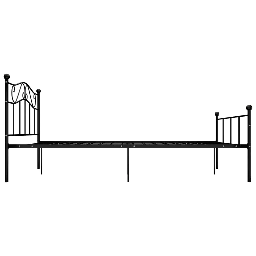 Cadre de lit sans matelas noir métal 160x200 cm - 4