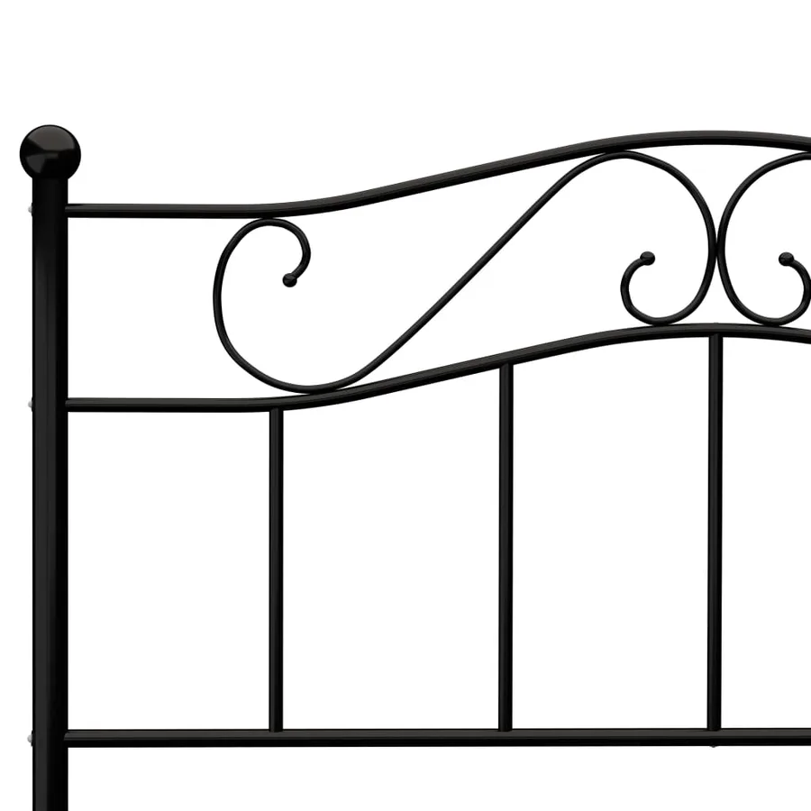 Cadre de lit sans matelas noir métal 160x200 cm - 5
