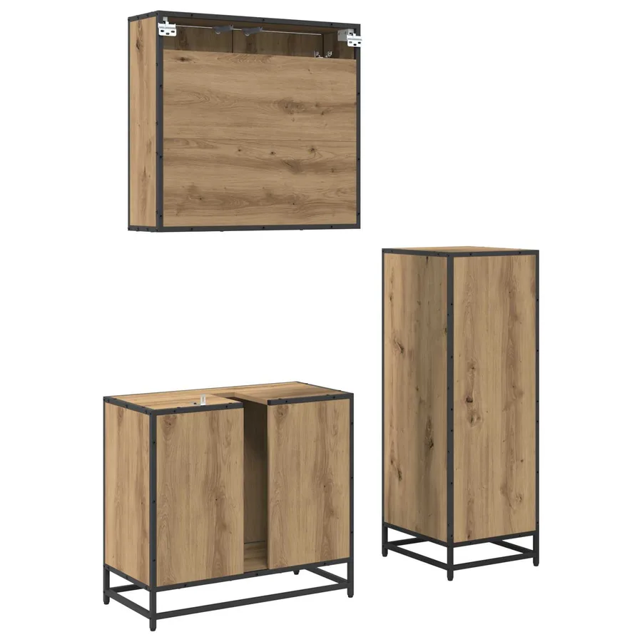 Ensemble de mobilier de salle de bain 3 pc Chêne artisanal - 10