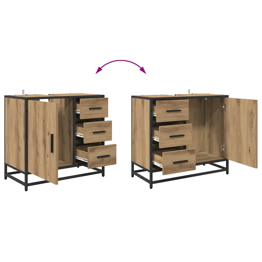 Ensemble de mobilier de salle de bain 3 pc Chêne artisanal - 12