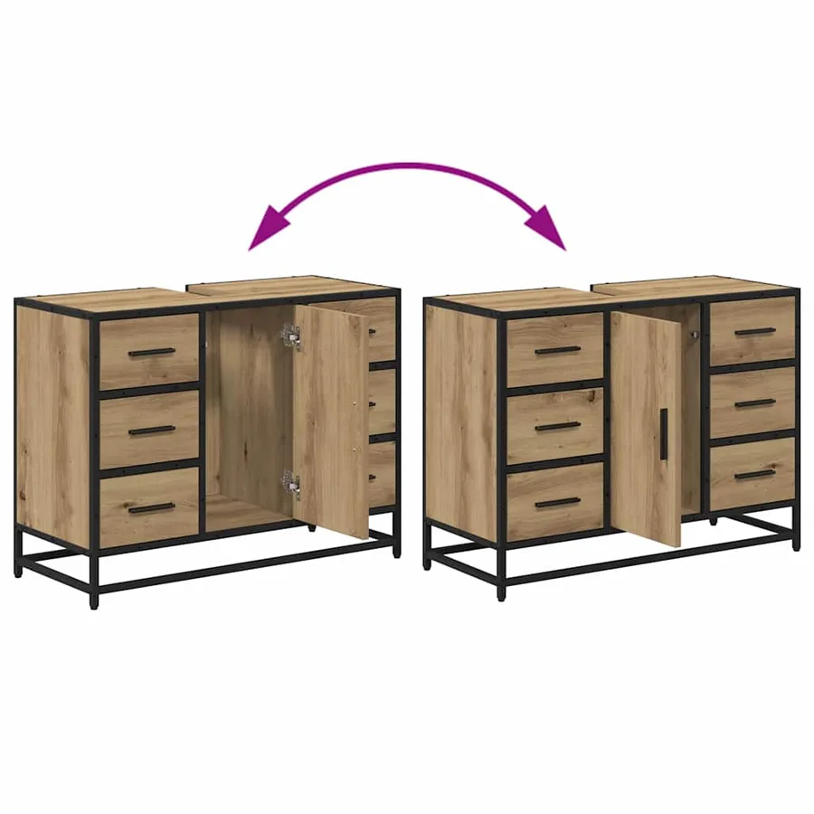 Ensemble de mobilier de salle de bain 2 pc Chêne artisanal - 14
