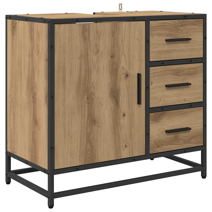 Ensemble de mobilier de salle de bain 3 pc Chêne artisanal - 6
