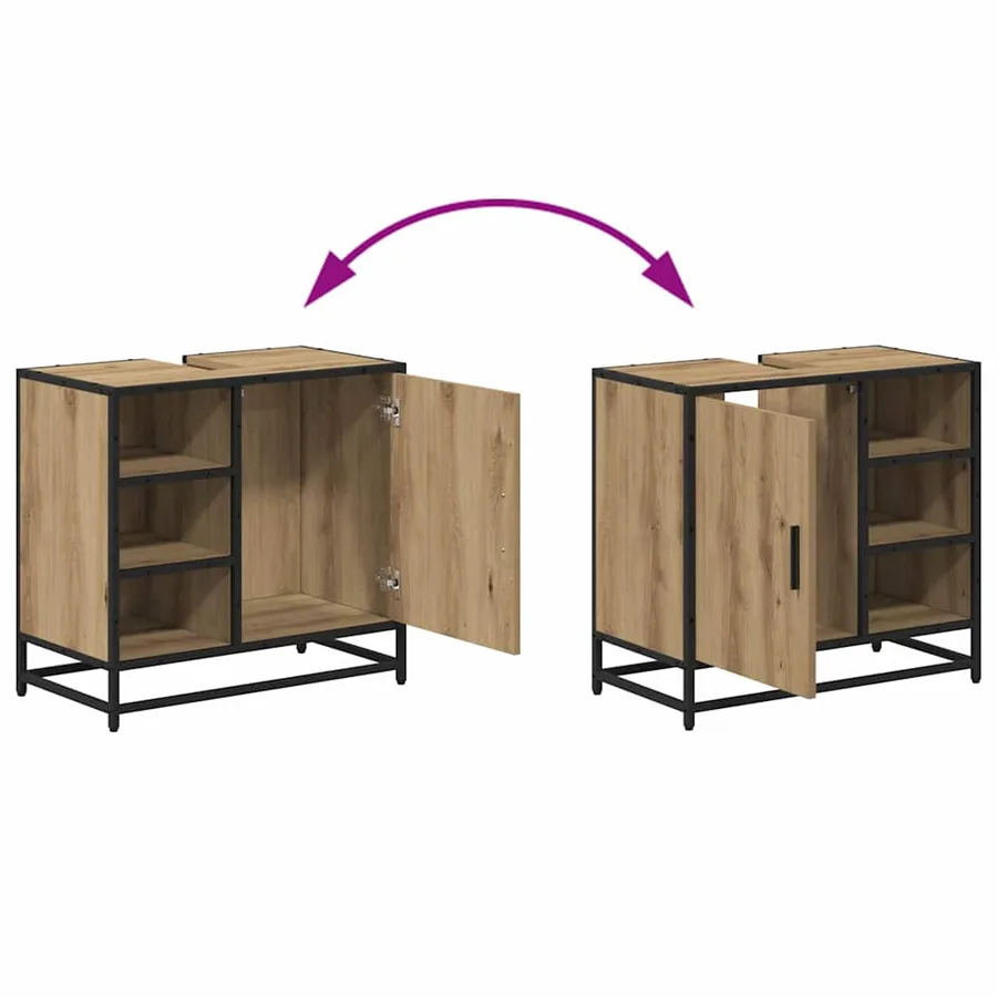 Ensemble de mobilier de salle de bain 3 pc Chêne artisanal - 14