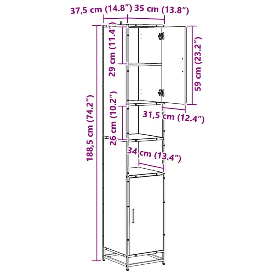 Ensemble de mobilier de salle de bain 3 pc Chêne artisanal - 20