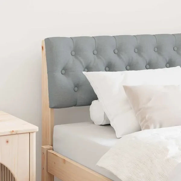 Tête de lit capitonnée Gris clair 90 cm Pin massif