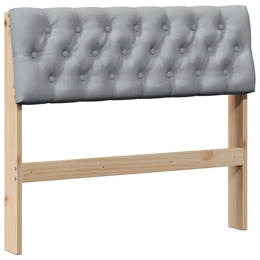 Tête de lit capitonnée Gris clair 90 cm Pin massif - 2