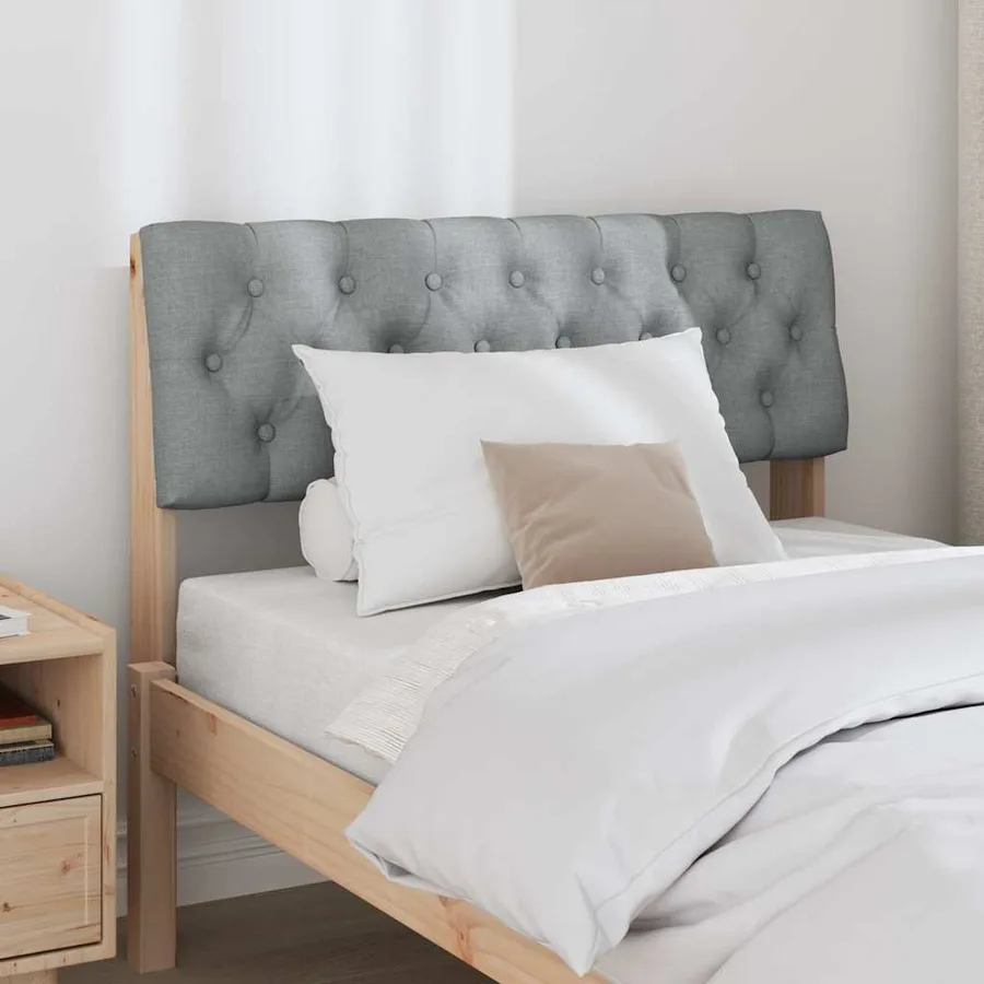 Tête de lit capitonnée Gris clair 90 cm Pin massif - 3