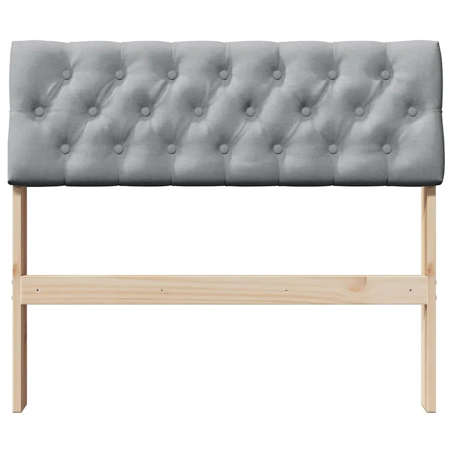 Tête de lit capitonnée Gris clair 90 cm Pin massif - 4