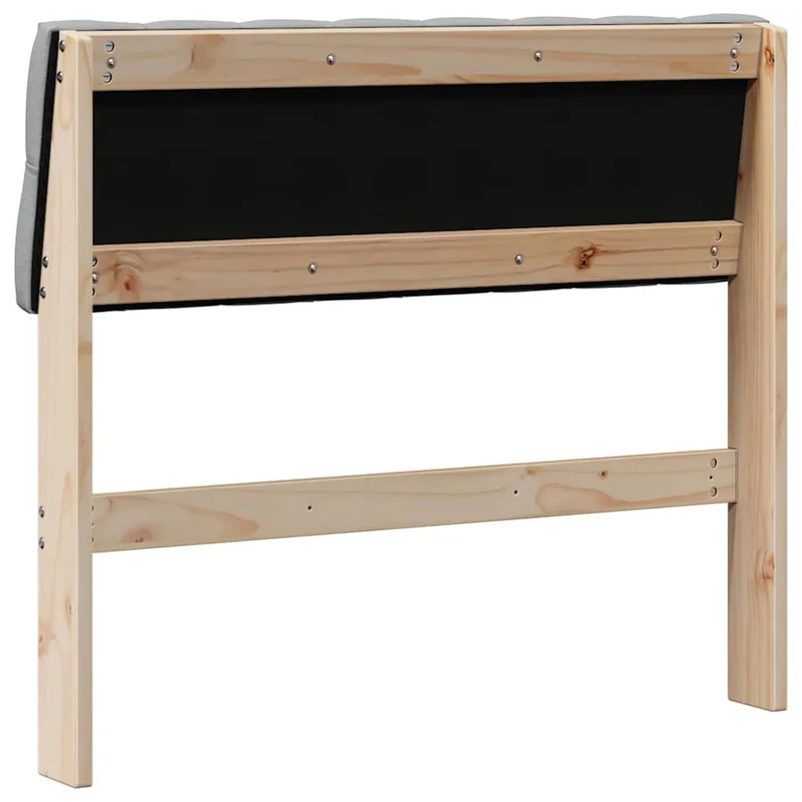 Tête de lit capitonnée Gris clair 90 cm Pin massif - 6