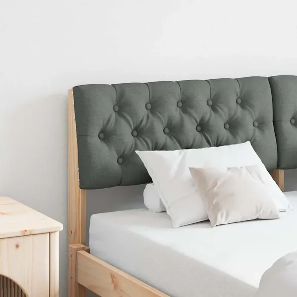 Tête de lit capitonnée Gris foncé 140 cm Pin massif