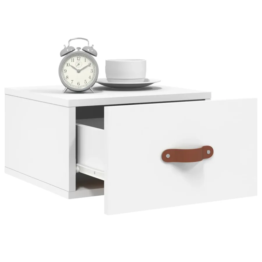 Tables de chevet murales 2 pcs blanc 35x35x20 cm - 11