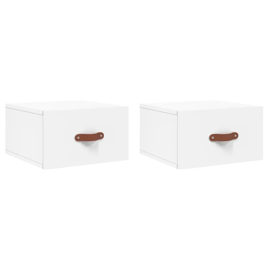Tables de chevet murales 2 pcs blanc 35x35x20 cm - 2