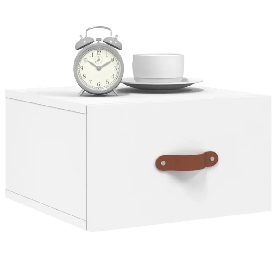 Tables de chevet murales 2 pcs blanc 35x35x20 cm - 8