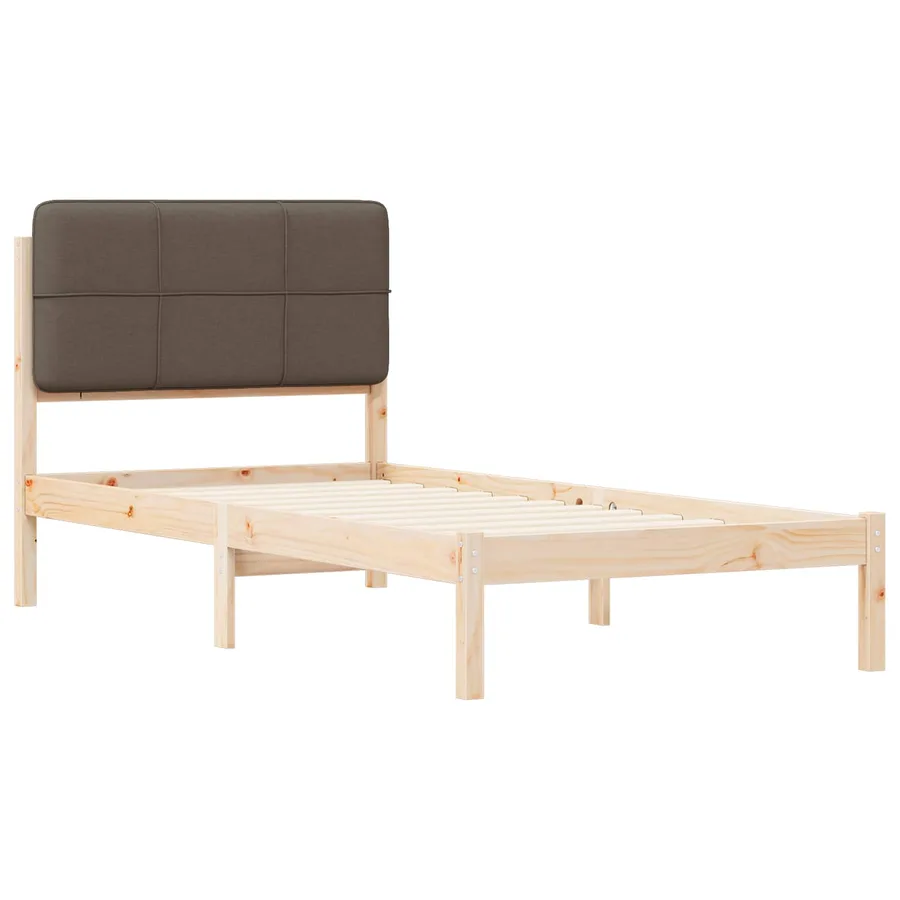 Cadre de lit avec tête de lit rembourrée Taupe 75 x 190 cm - 4
