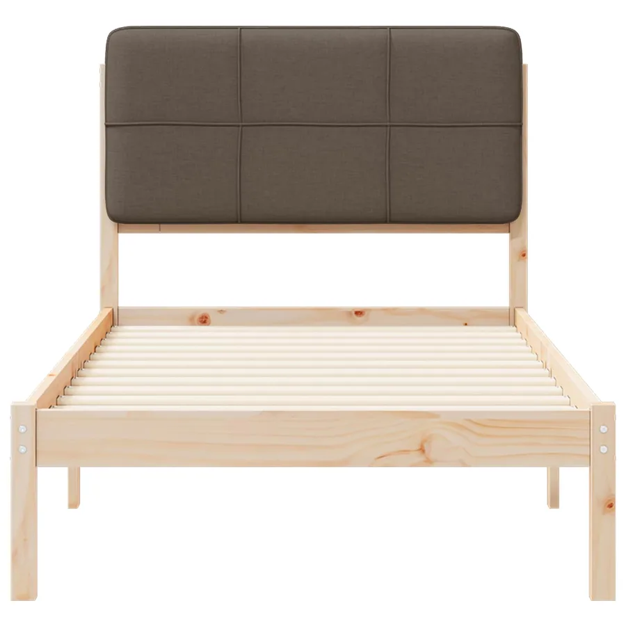 Cadre de lit avec tête de lit rembourrée Taupe 75 x 190 cm - 5