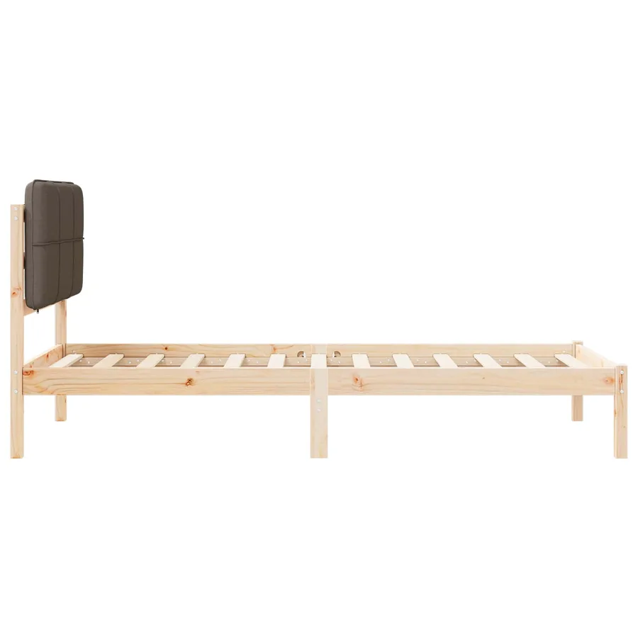 Cadre de lit avec tête de lit rembourrée Taupe 75 x 190 cm - 6