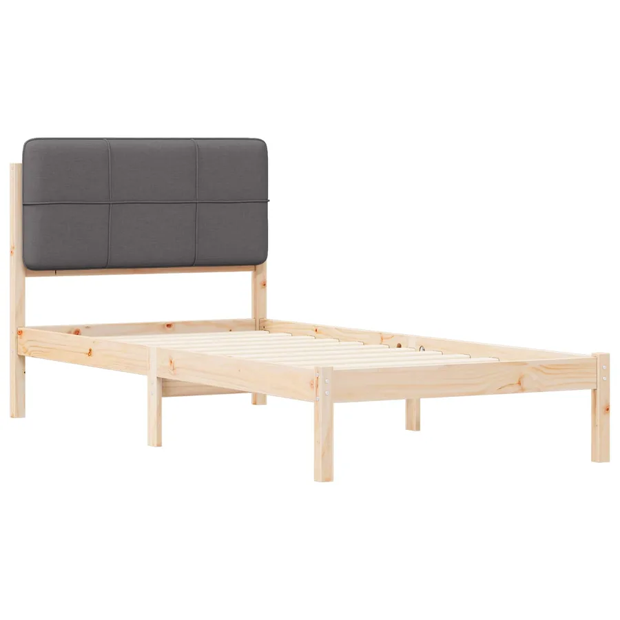 Cadre de lit avec tête de lit rembourrée Gris foncé 90 x 190 cm - 4