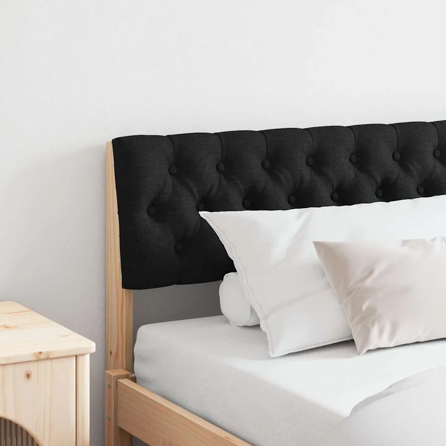 Tête de lit capitonnée Noir 180 cm Pin massif