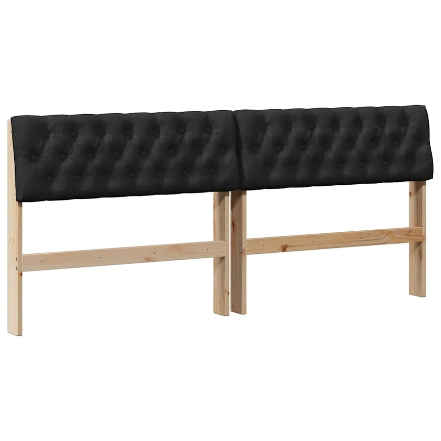 Tête de lit capitonnée Noir 180 cm Pin massif - 2