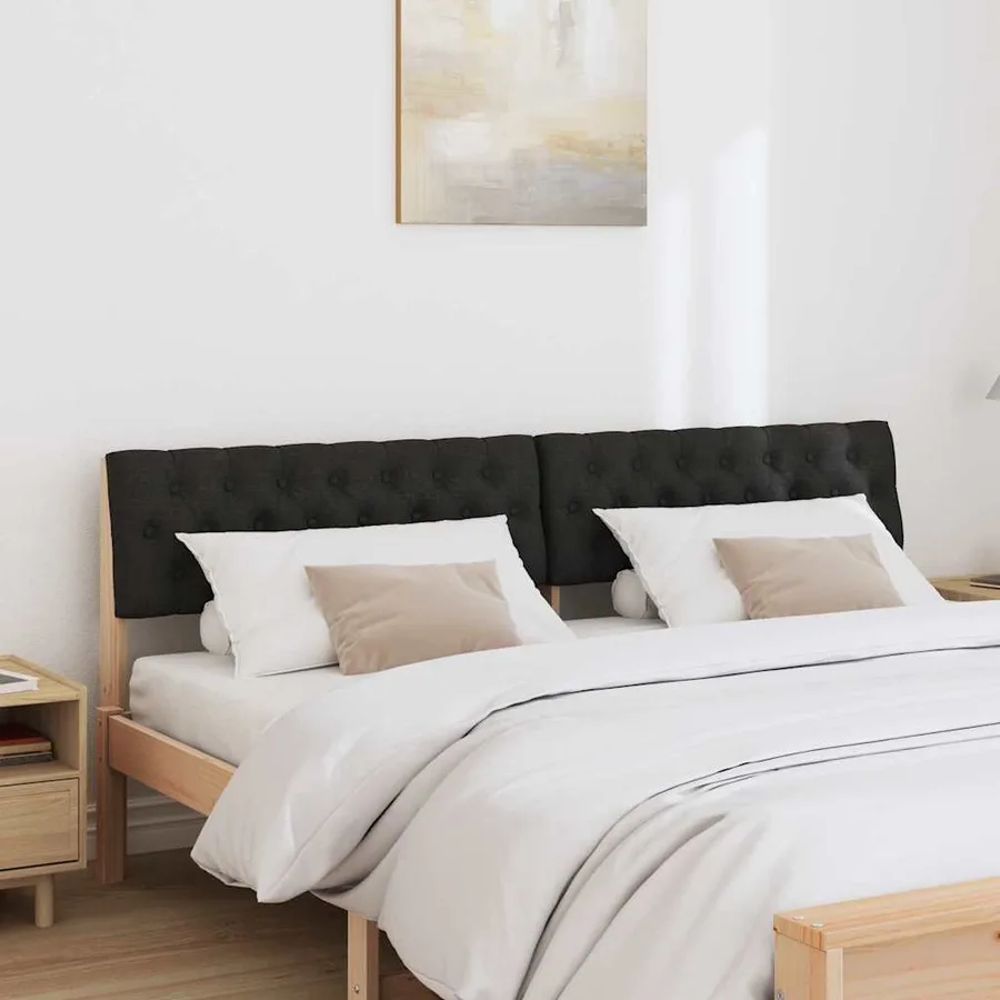 Tête de lit capitonnée Noir 180 cm Pin massif - 3