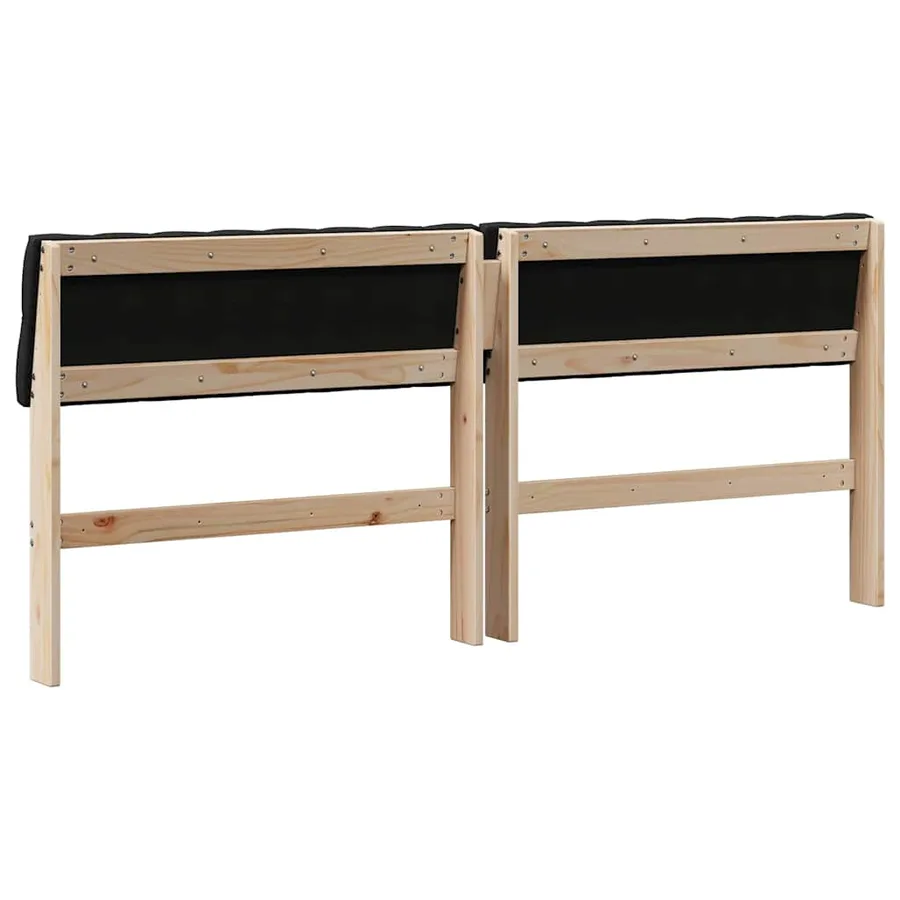 Tête de lit capitonnée Noir 180 cm Pin massif - 6