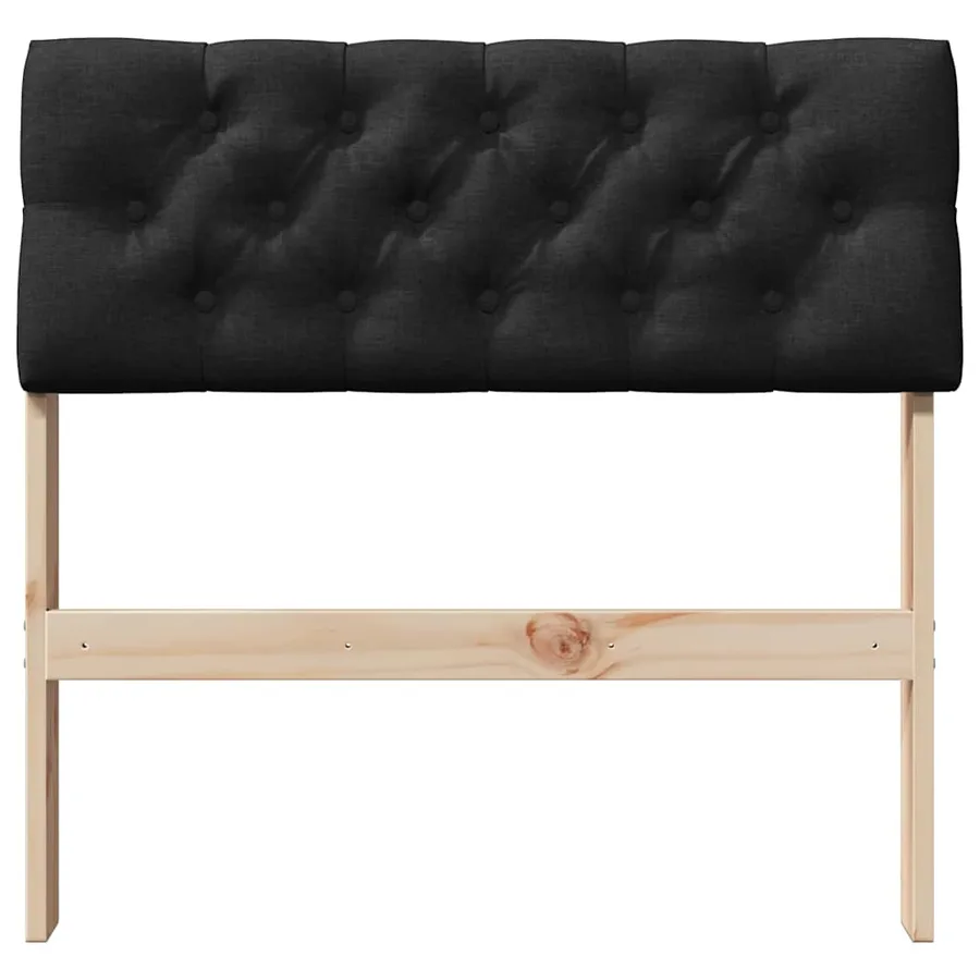 Tête de lit capitonnée Noir 75 cm Pin massif - 4