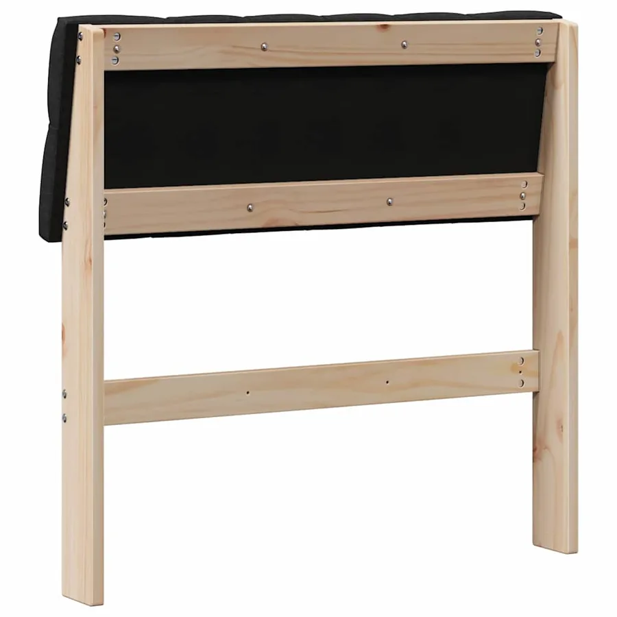 Tête de lit capitonnée Noir 75 cm Pin massif - 6