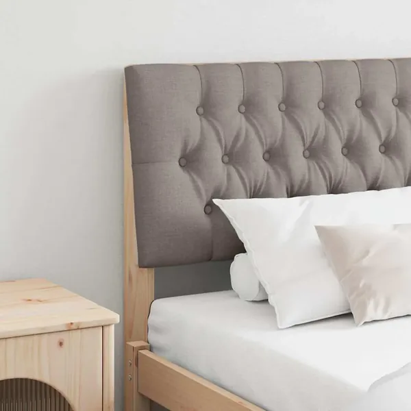 Tête de lit capitonnée Taupe 200 cm Pin massif